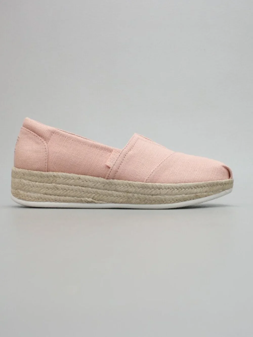 Skechers Bobs Ladies 7.5 Highlights 2.0 Fairy Duster Blush Pink Jute Wedge Shoes